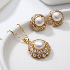 Set "Daphne" placat cu aur, cristale si perle