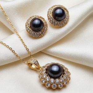 Set "Amery" placat cu aur, cristale si perle