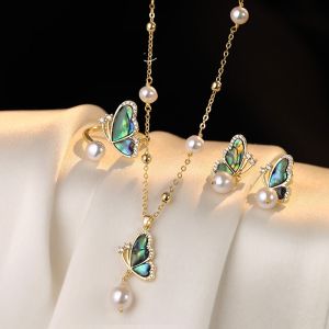 Set ''Abalone'' perle si cristale