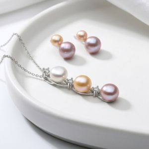 Set "Flower Sense" din argint si perle naturale