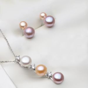 Set "Flower Sense" din argint si perle naturale