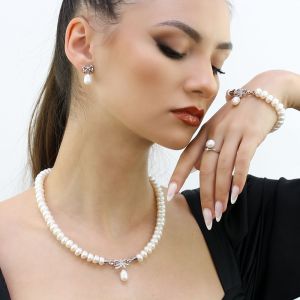 Set "Forever Peal'' din perle naturale si argint