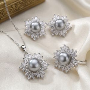 Set "Morning Grey" din perle naturale si cristale