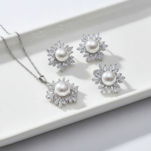Set "Morning White" placat cu rodiu