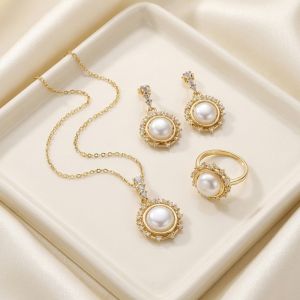 Set "Albalove" placat cu aur si perle
