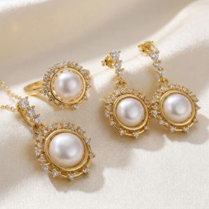 Set "Albalove" placat cu aur si perle