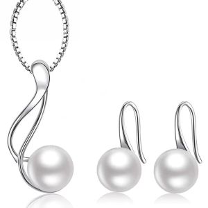 Set ''Emeris White'' argint si perle