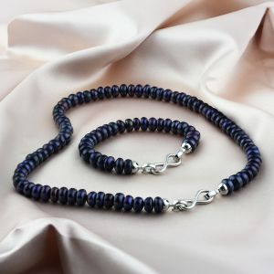 Set ''Toulouse'' din perle naturale negre