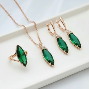 Set "Mystic Moss" placat cu aur roz