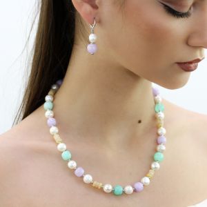 Set "Pastel Aurora" din perle naturale si jad
