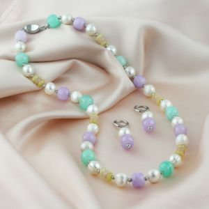 Set "Pastel Aurora" din perle naturale si jad
