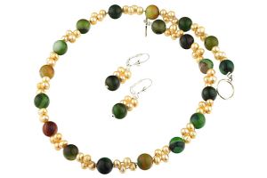 Set agat lace si perle de cultura crem