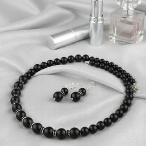 Set agat negru si rhinestone