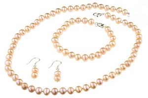 Set clasic perle naturale crem 6 - 8 mm A