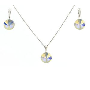 Set cristale Swarovski Crystal Aurora Borealis si argint