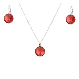 Set cristale Swarovski Padparadscha si argint