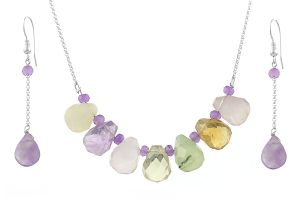 Set din argint si cuarturi pastel