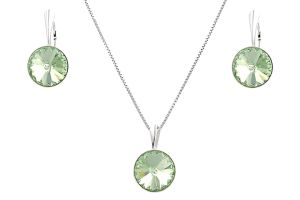 Set din argint si Swarovski Chrysolite