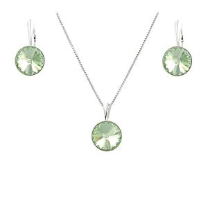 Set din argint si Swarovski Chrysolite
