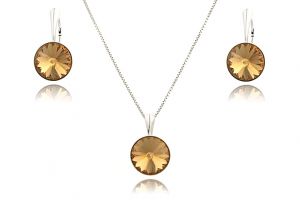 Set din argint si Swarovski Light Colorado Topaz