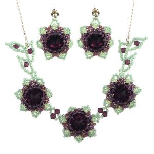 Set exclusivist cu flori din cristale Swarovski si argint