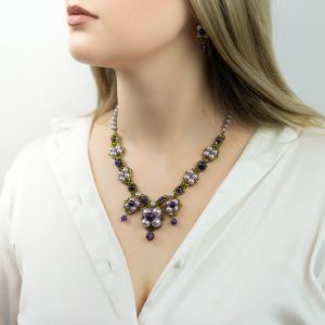 Set exclusivist din perle, ametist si cristale Swarovski `Fairy Garden`