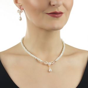 Set fundite din cristale Swarovski si perle de Mallorca