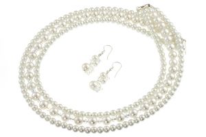 Set multisir perle de Mallorca, cristale Preciosa si argint