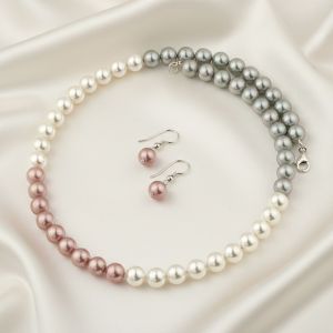 Set perle de Mallorca in trei culori si argint