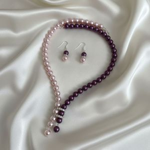 Set perle de Mallorca mov-roz pal