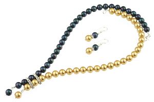 Set perle de Mallorca negru-auriu