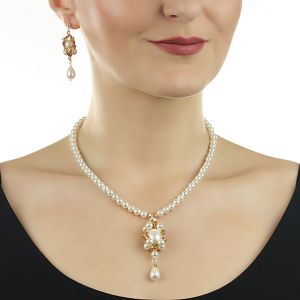 Set perle de Mallorca si cristale Preciosa