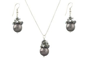 Set perle Mallorca, cristale Preciosa si argint