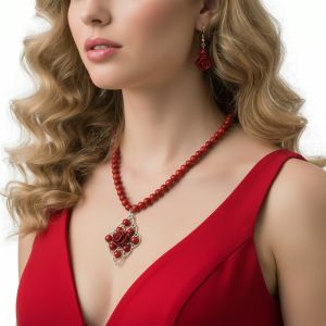 Set trandafiri coral rosu