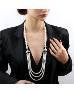 Colier exclusivist din perle de Mallorca , rhinestone si cristale