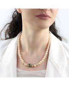 Colier "Cosmopolitan" din perle naturale, prehnit si rhinestone