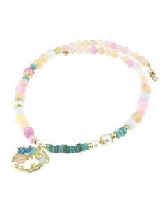 Colier "Softwave Dream" din jad multicolor