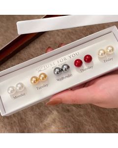 Set cercei "Just for you" din perle, placati cu aur