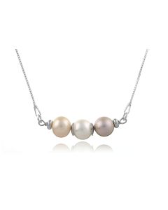 Colier din argint si perle naturale 9 - 10 mm, calitate AAA