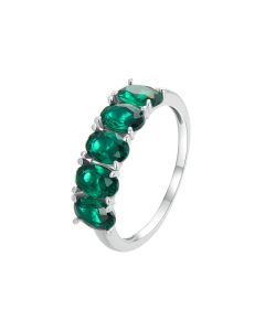 Inel "Emerald touch" din argint si cristale
