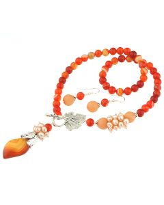 Set asimetric agat lace, jad si perle naturale