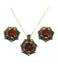 Set rivoli din cristale Swarovski si argint placat 18K