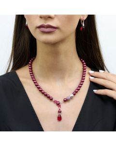Set din perle de Mallorca, cristale Swarovski si argint