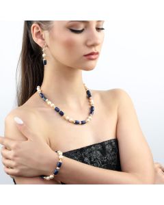 Set "Confidence" din perle de Mallorca si lapis lazuli