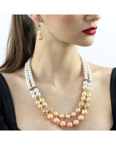 Set doua siraguri "Wear To Impress" din perle de Mallorca si elemente placate cu aur 18k