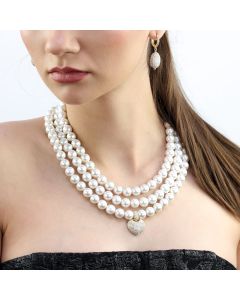 Set "Love Story" din perle de Mallorca si rhinestone