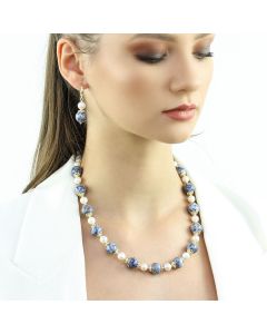 Set "Spotless Elegance" din perle de Mallorca si agat