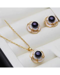 Set "Malia" placat cu aur si perle