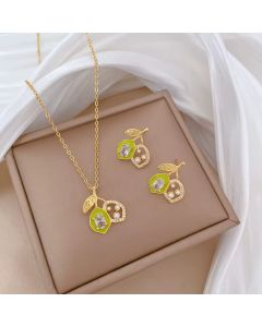 Set "Pearly Lime" placat cu aur