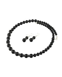 Set agat negru si rhinestone